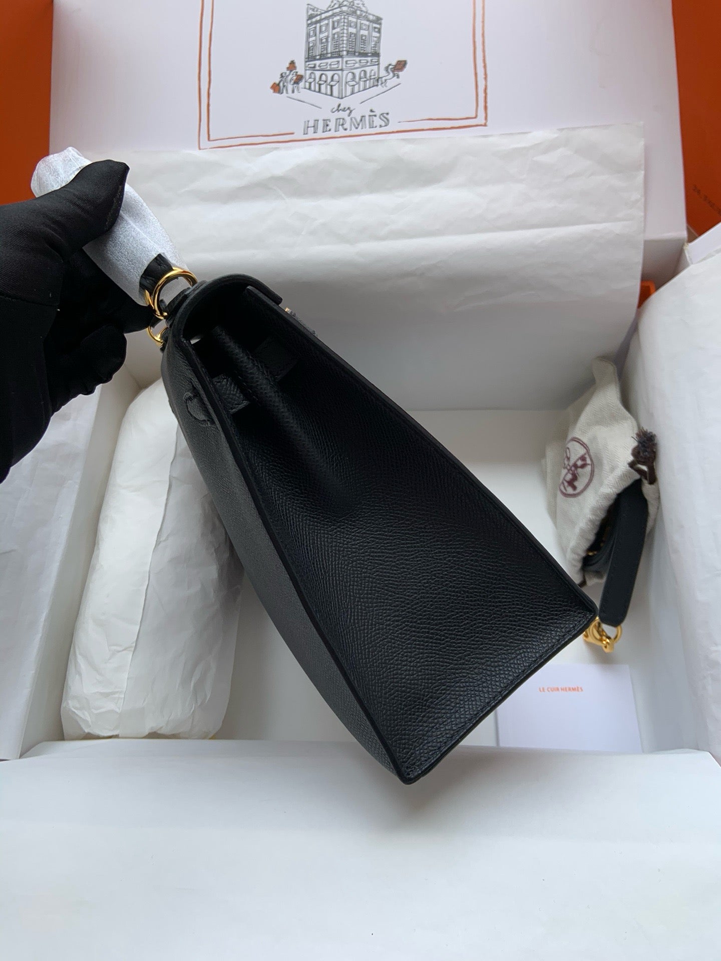 代金引換ケリー 25cm ノワール エプソン