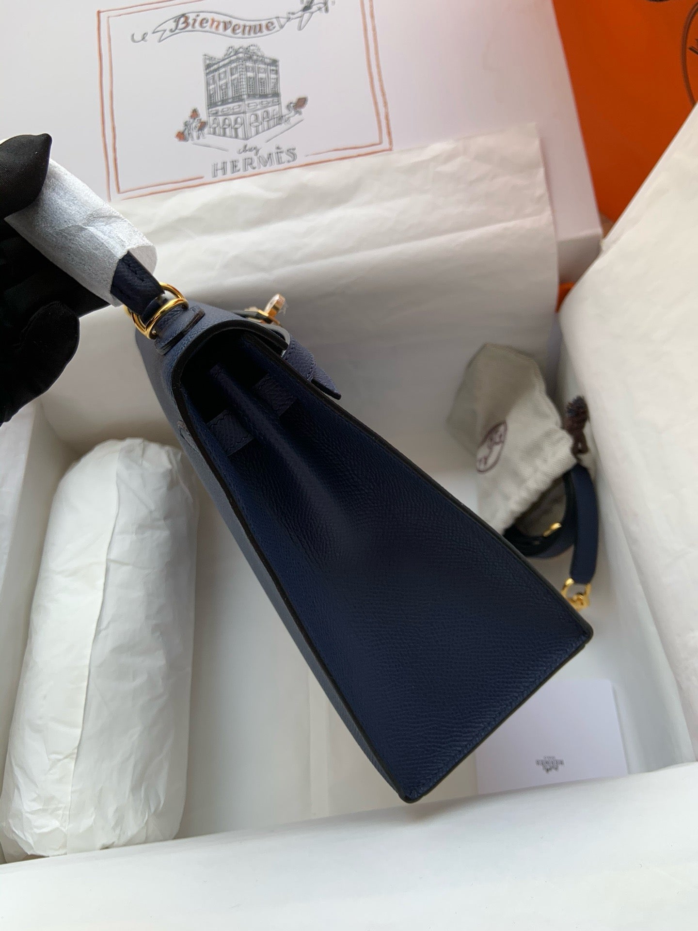 代金引換ケリー 25cm ディープブルー エプソン