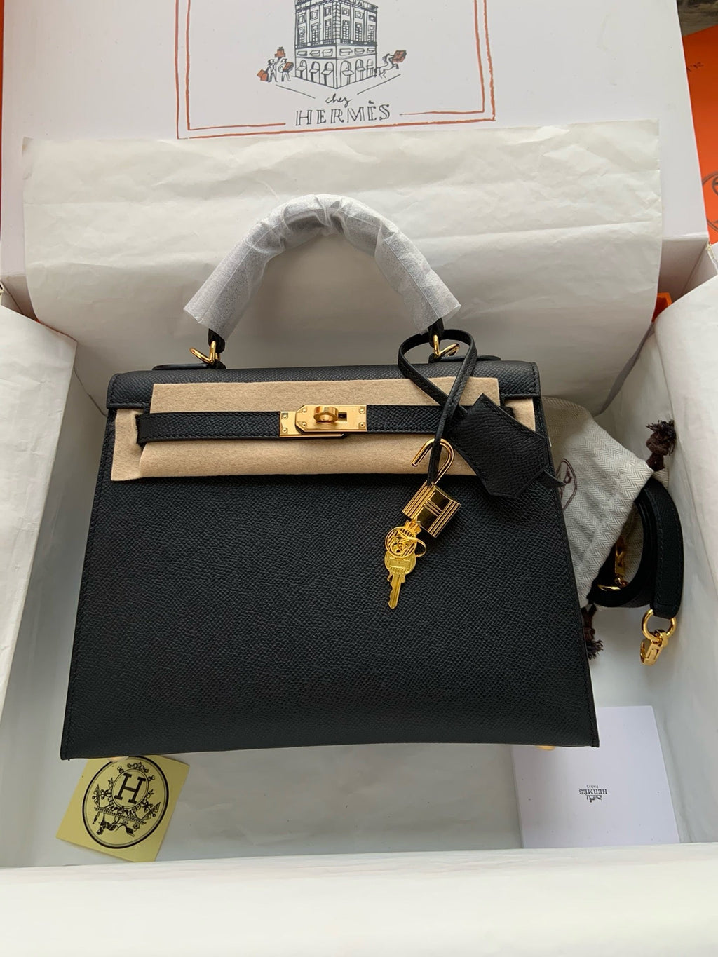 代金引換ケリー 25cm ノワール エプソン